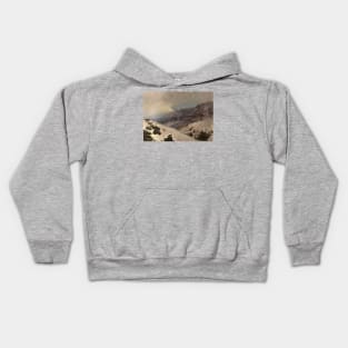 Abstract Snowy Mountains Oil on Canvas Kids Hoodie